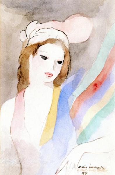 Girl With A Scarf by Marie Laurencin