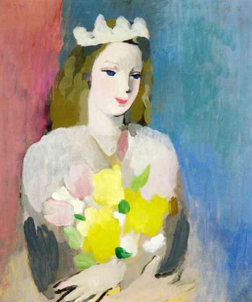 Girl With Bouqueet by Marie Laurencin