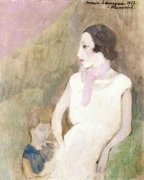 Nicole Groult And Her Son Benoïte by Marie Laurencin