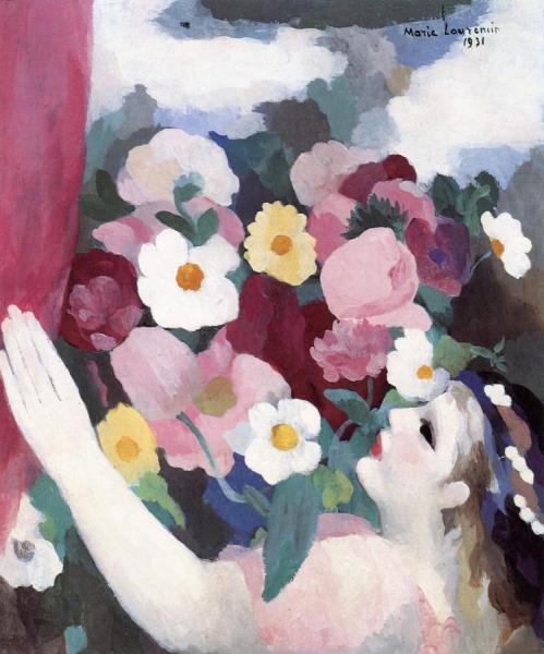 Woman Arranging Flowers by Marie Laurencin