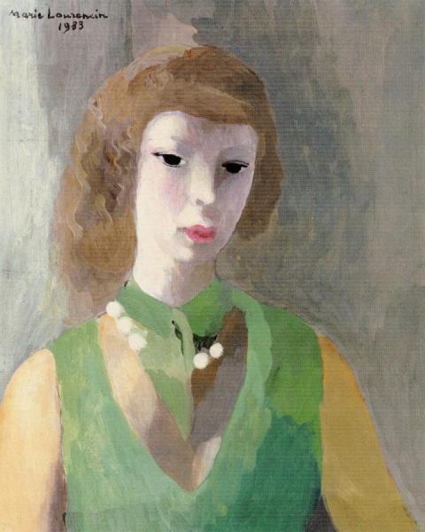 Woman In A Green Dress by Marie Laurencin