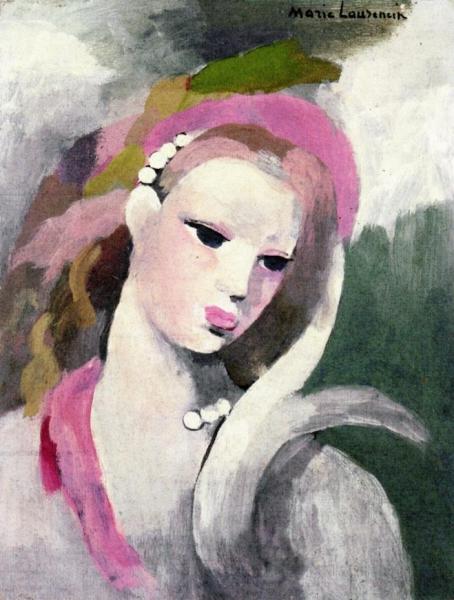 Woman's Head With Pearls by Marie Laurencin