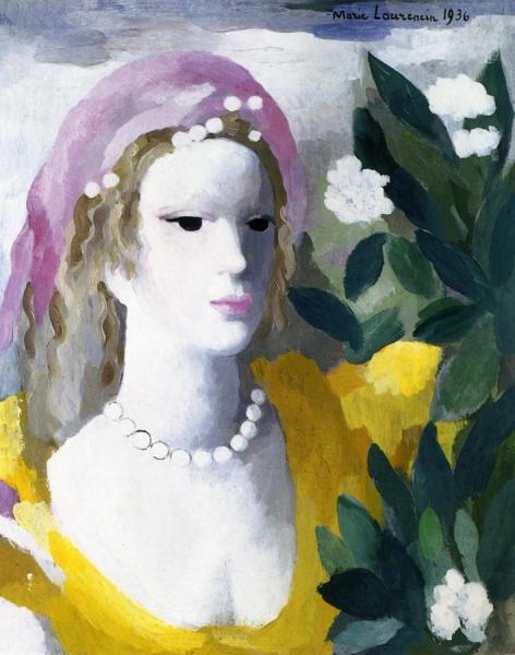Woman Tending Flowers by Marie Laurencin