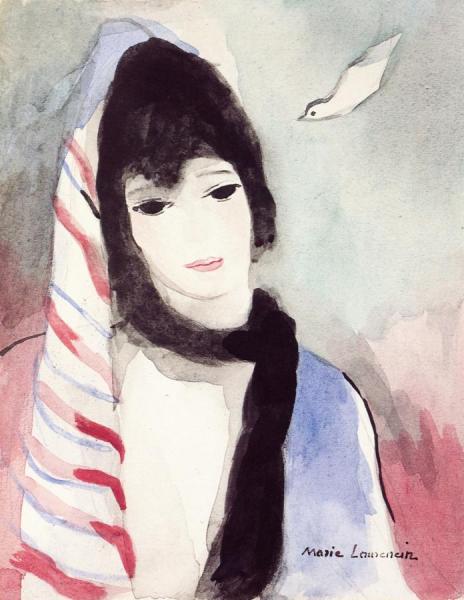 Woman With Bird by Marie Laurencin