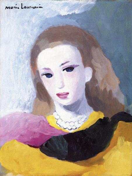 Young Girl With A Pearl Necklace by Marie Laurencin