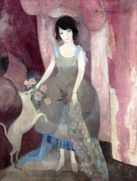 Marie Laurencin Seated Young Woman With A Dog Oil Painting