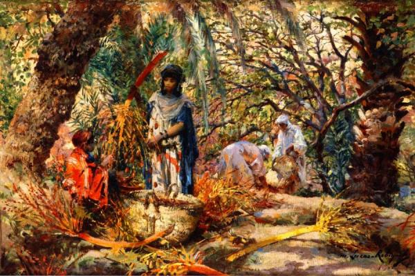 Harvesting Dates In Touggourt by Marie Lucas-robiquet