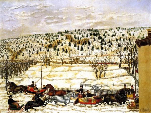 Sleighing Scene by Martin Edgar Ferrill