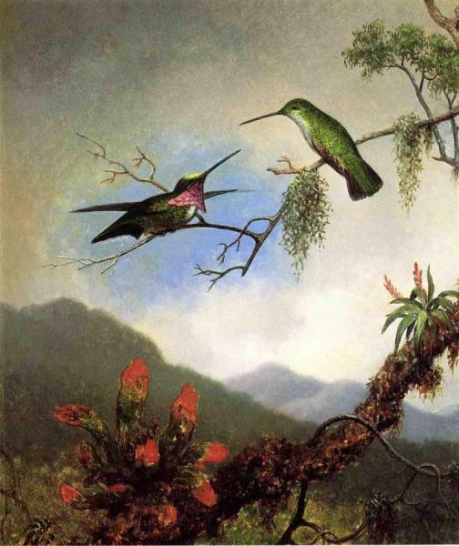 Amethyst Hummingbirds by Martin Johnson Heade
