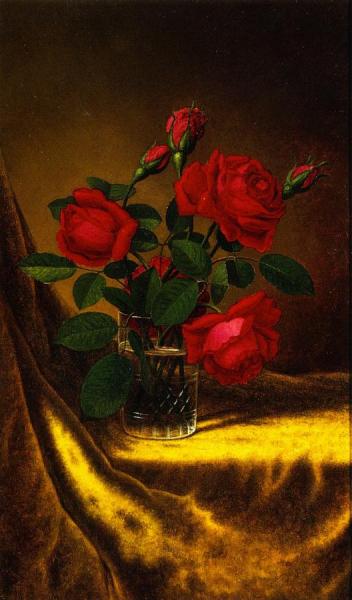 Still Life With Flowers: Red Roses by Martin Johnson Heade