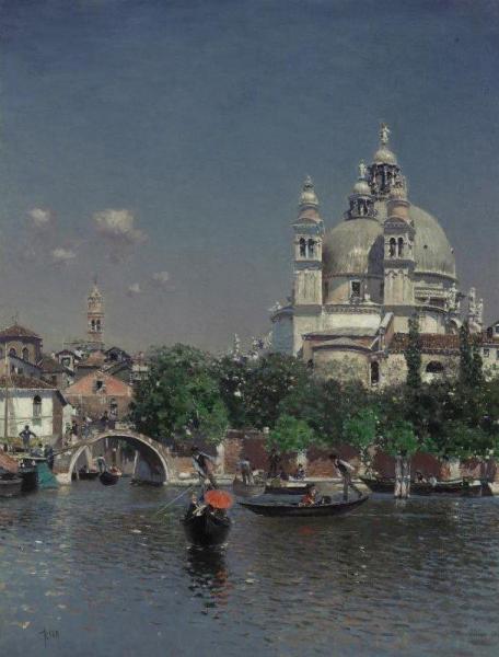Venetian Lagoon Near Church Of Santa Maria Della Salute by Martin Rico