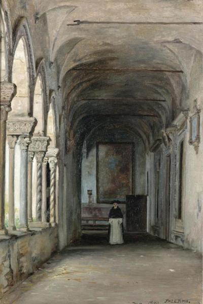 Munk I Kloster(monk In A Cloister) by Martinus Rorbye Oil Painting Reproductions