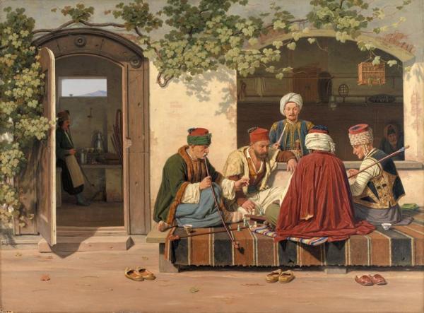Orientals At A Game Of Chess (orientalere Ved Et Parti Skak) by Martinus Rorbye Oil Painting Reproductions