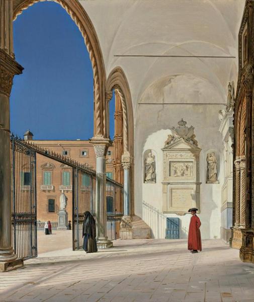The Porch Of The Metropolitan Church In Palermo by Martinus Rorbye Oil Painting Reproductions