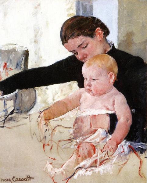 Bathing The Young Heir by Mary Cassatt