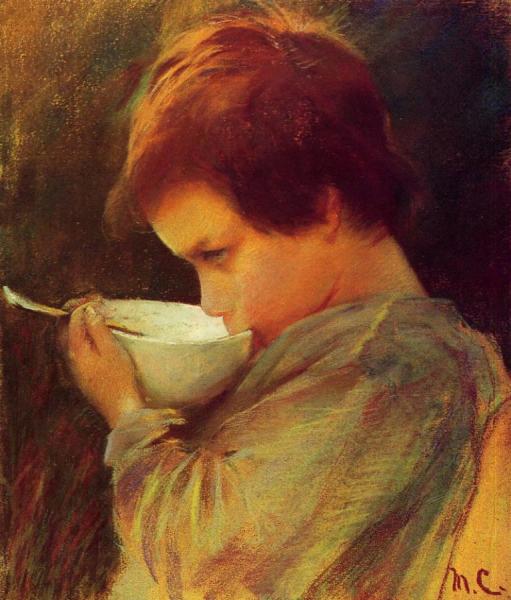 Child Drinking Milk by Mary Cassatt