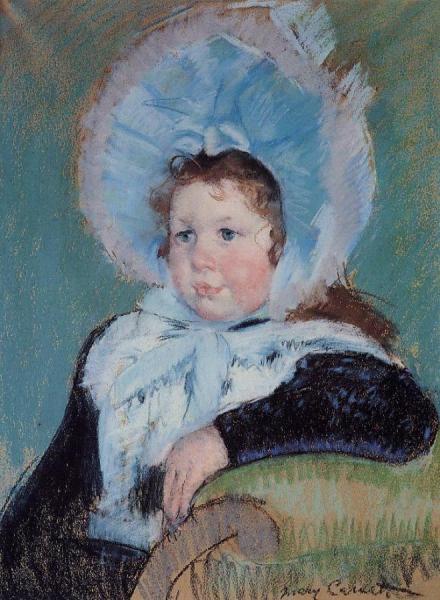Dorothy In A Very Large Bonnet And A Dark Coat by Mary Cassatt