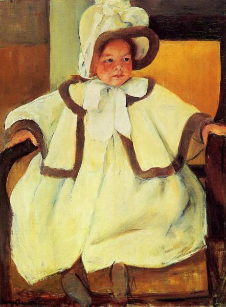 Ellen Mary Cassatt In A White Coat by Mary Cassatt