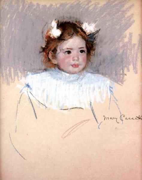 Ellen With Bows In Her Hair, Looking Right by Mary Cassatt