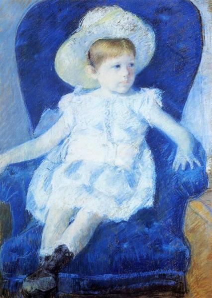 Elsie In A Blue Chair by Mary Cassatt