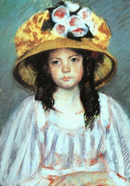 Girl In A Large Hat by Mary Cassatt