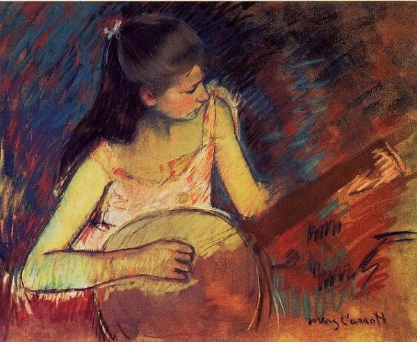 Girl With A Banjo by Mary Cassatt