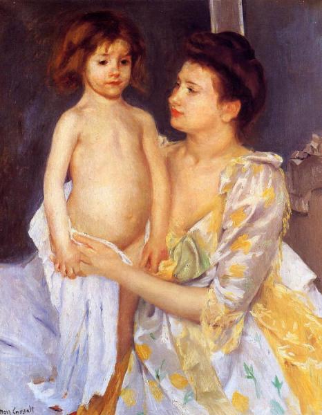Jules Being Dried By His Mother by Mary Cassatt