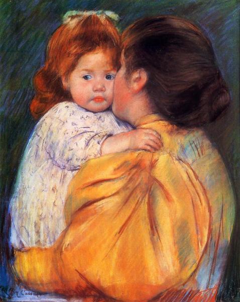 Maternal Kiss by Mary Cassatt