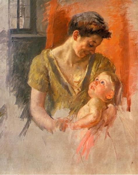 Mother And Child Smiling At Each Other by Mary Cassatt