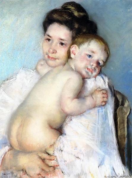 Mother Berthe Holding Her Baby by Mary Cassatt