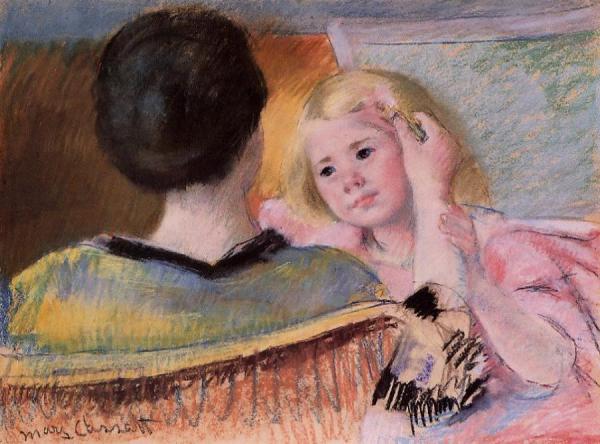Mother Combing Sara's Hair (no.2) by Mary Cassatt