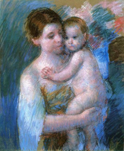 Mother Holding Her Baby by Mary Cassatt