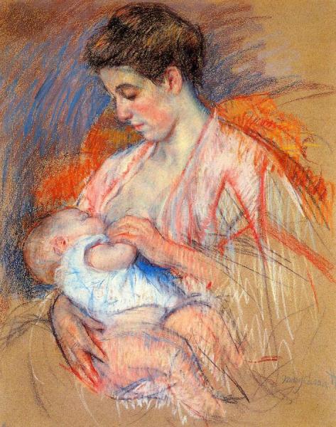 Mother Jeanne Nursing Her Baby by Mary Cassatt