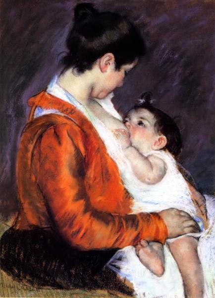 Mother Louise Nursing Her Baby by Mary Cassatt