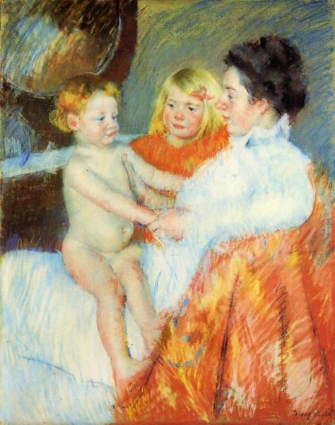Mother, Sara And The Baby by Mary Cassatt
