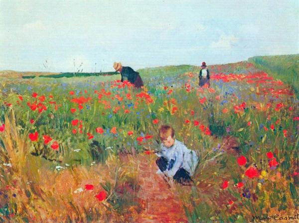 Red Poppies by Mary Cassatt