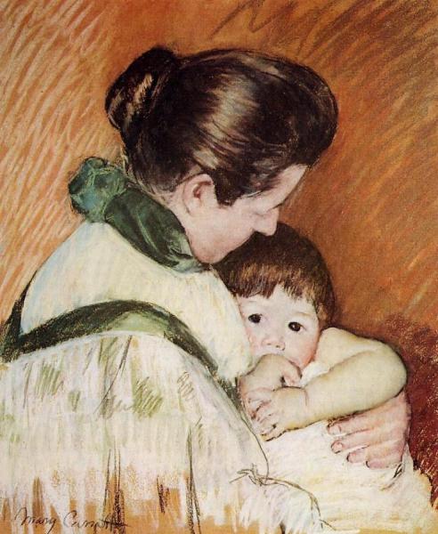 Sleepy Thomas Sucking His Thumb by Mary Cassatt