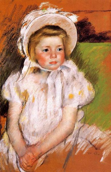 Somone In A White Bonnet by Mary Cassatt