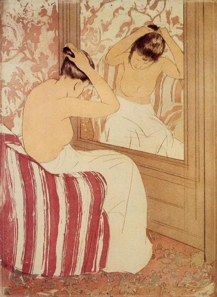 The Coiffure (study) by Mary Cassatt