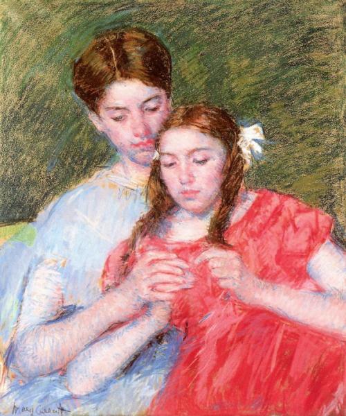 The Crochet Lesson by Mary Cassatt