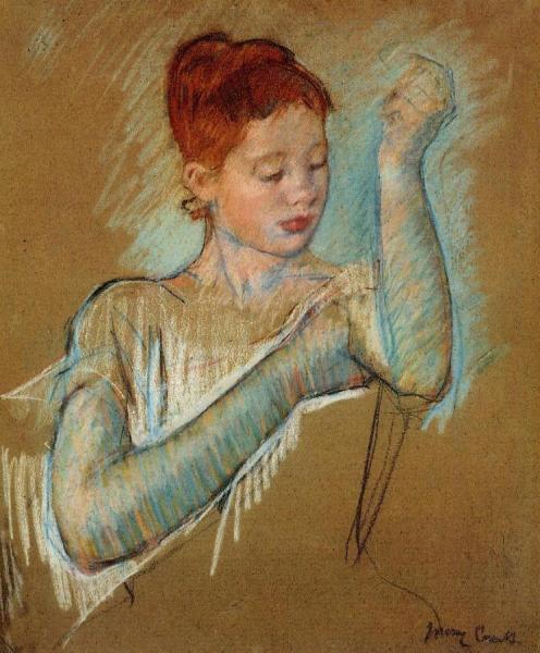 The Long Gloves by Mary Cassatt