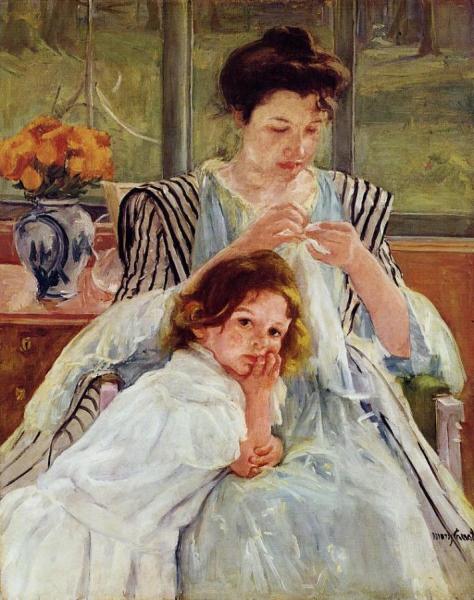 Young Mother Sewing by Mary Cassatt