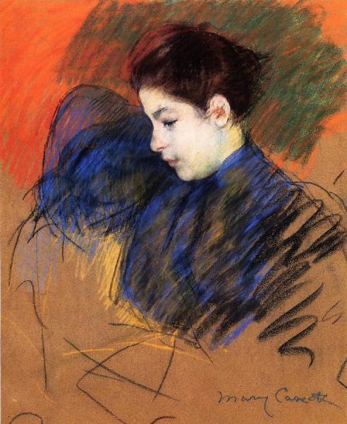 Young Woman Reflecting by Mary Cassatt