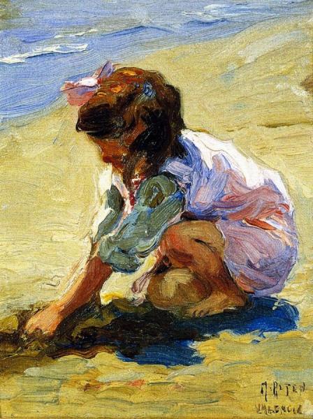 Child At The Beach by Mathias Joseph Alten