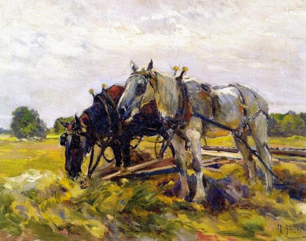 Draft Horses by Mathias Joseph Alten Oil Painting Reproductions