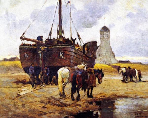Fishing Boat At Katwick by Mathias Joseph Alten