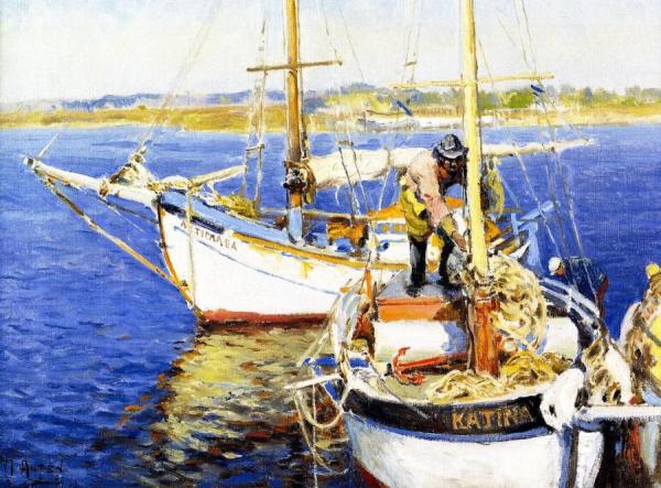 Katina At Anchor by Mathias Joseph Alten