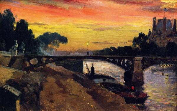 Paris, View Of The Seine, Night by Mathias Joseph Alten