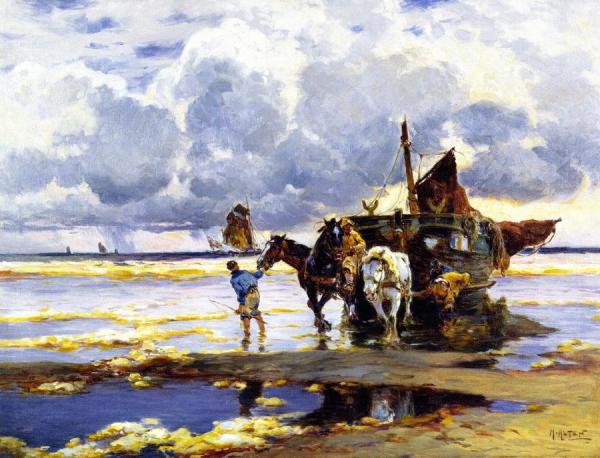 The Broken Mast by Mathias Joseph Alten Oil Painting Reproductions
