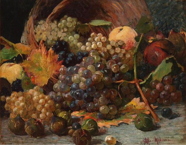 Still Life With Grapes by Mato Celestin Medovic